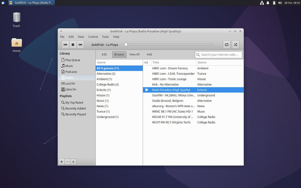 Rhythmbox 3.4.7 includes some bug fixes while also removing party mode